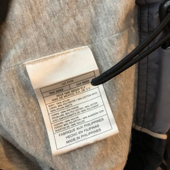 Nike Mens Windbreaker Jacket Fabric Lined Black Gray M - Picture 4 of 4